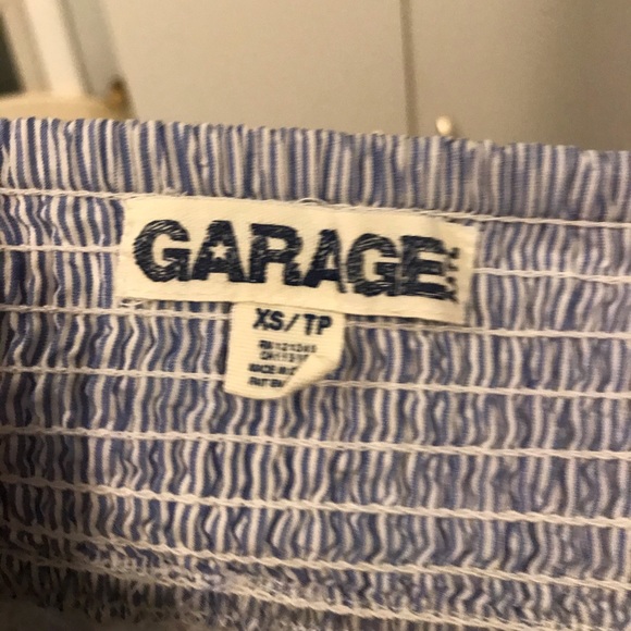 Garage Blue and white striped strapless shirt - Picture 3 of 3